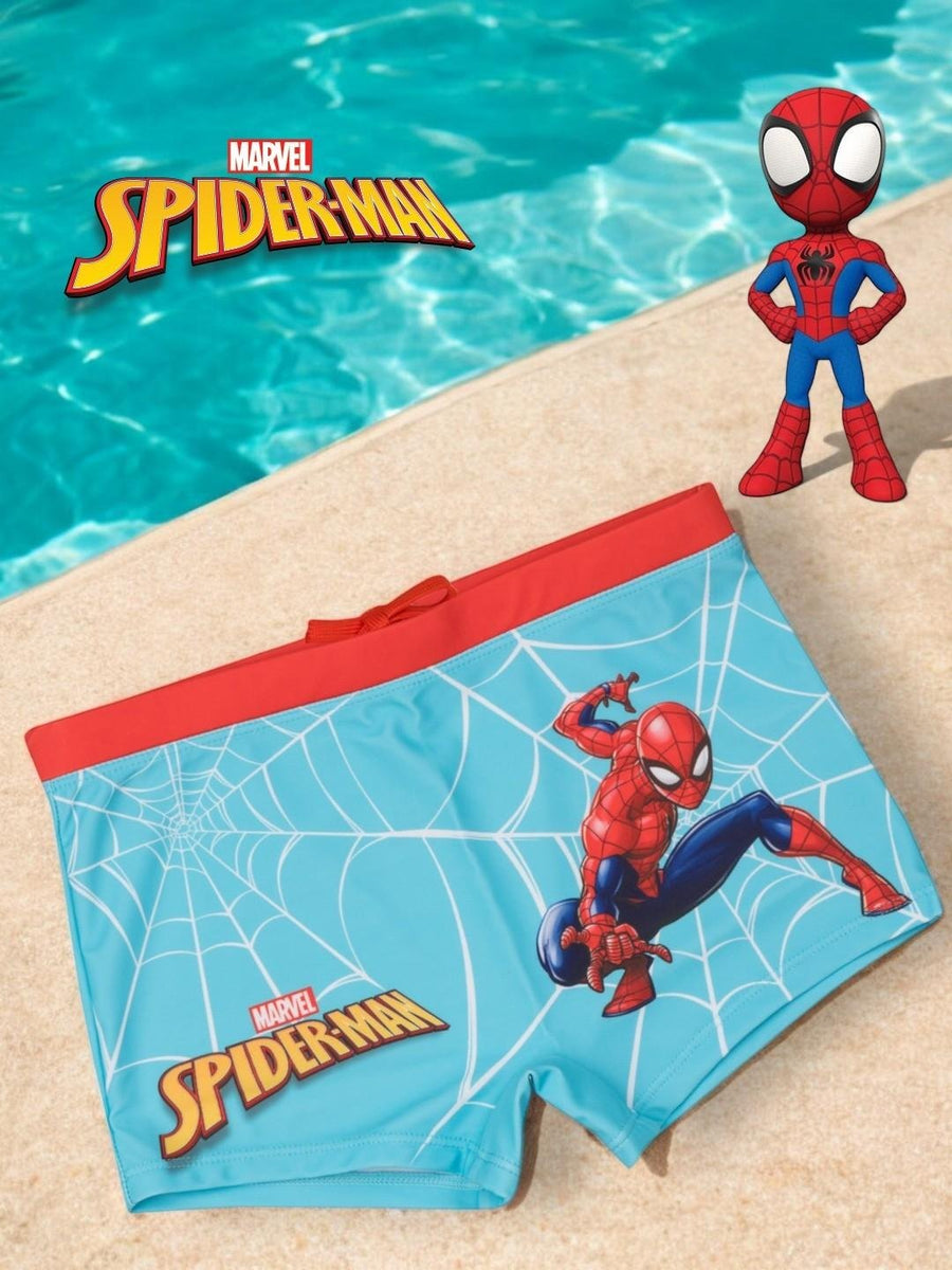 Spider-Man Swim Shorts for Boys – Light Blue Yellow Bee