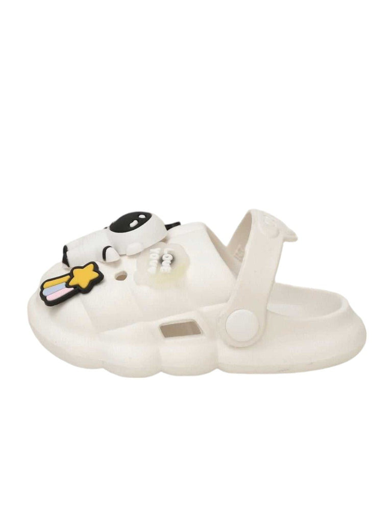 Boys' White 3D Astronaut Motif Clogs with Non-Slip Sole and Vibrant Space Accents-side..