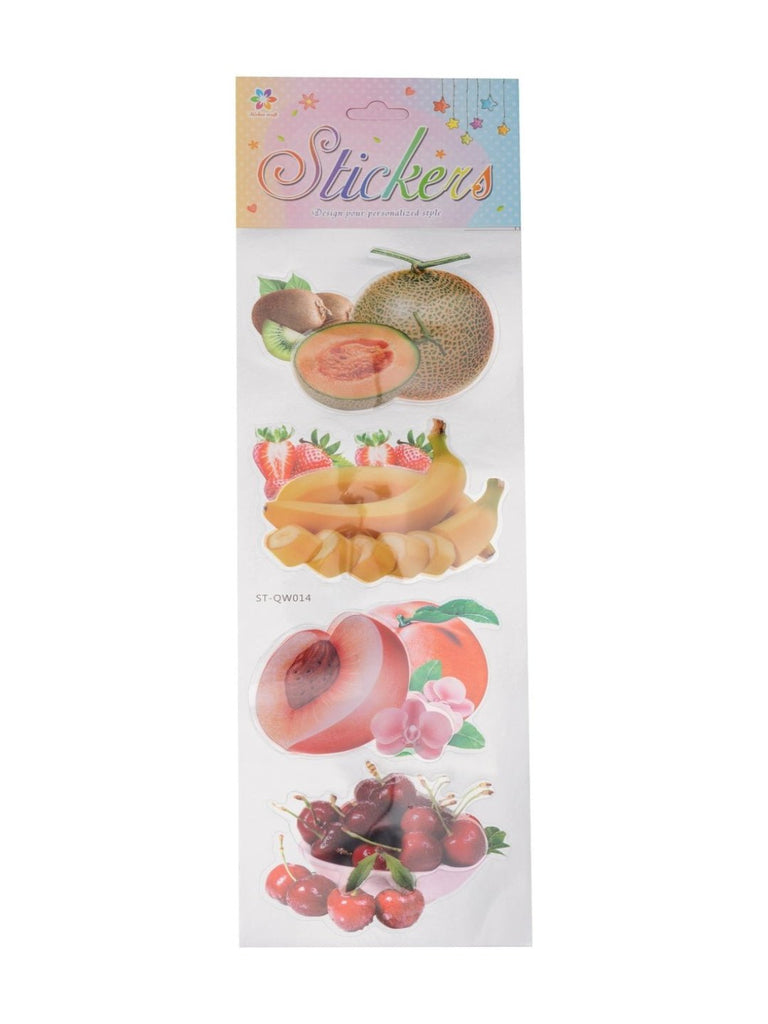 Various designs of Yellow Bee 3D stickers showcasing fruits.