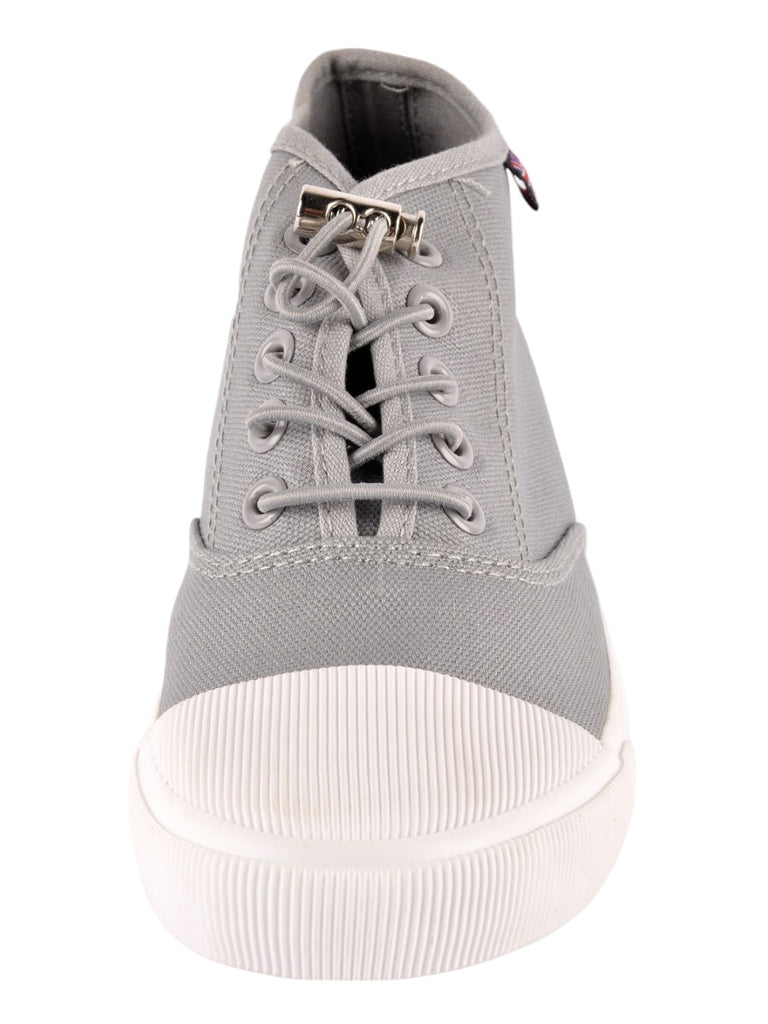 Girls' Playtime Grey Canvas Lace-Up Shoes close up view