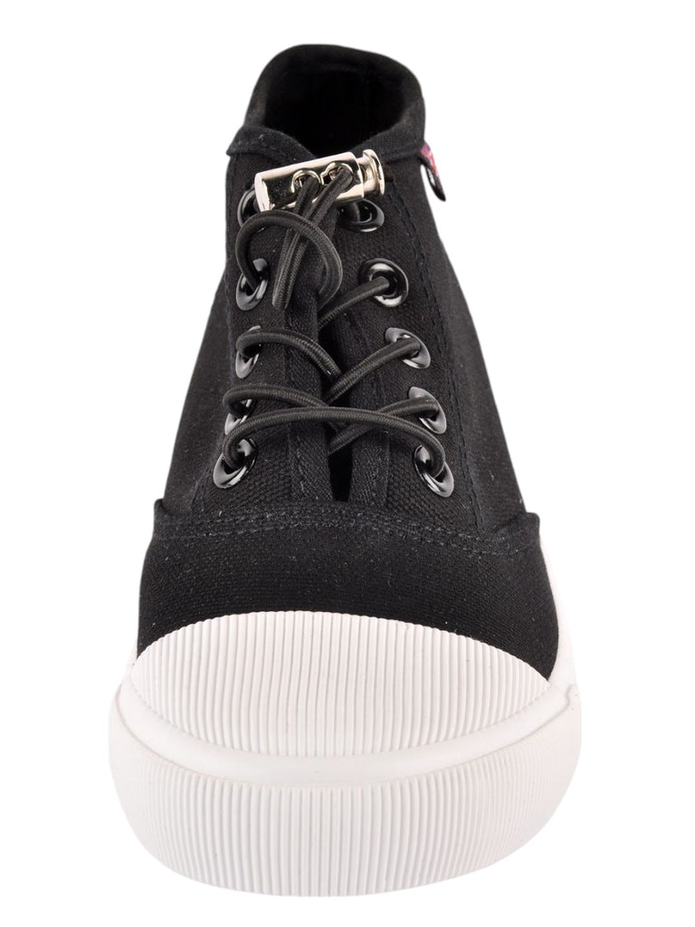 Chic Explorer Girls' Black Canvas Sneakers close up view