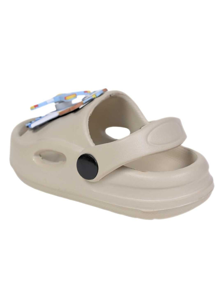 Charming Pilot Bear & Plane Rotating Charms Sandals for Boys – Beige - Back View