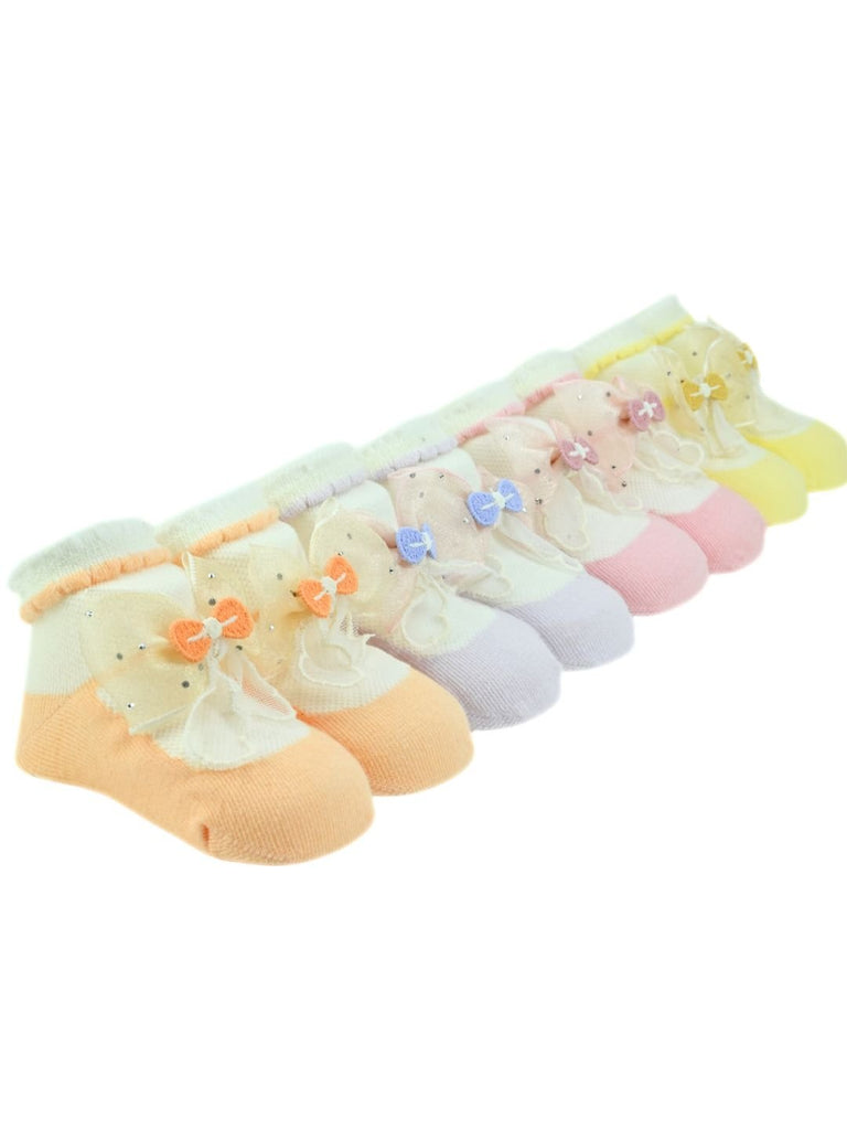 Elegant_Baby_Cotton_Socks_with_Bow_Design_for_Girls_-_Multi_-_Angle_View