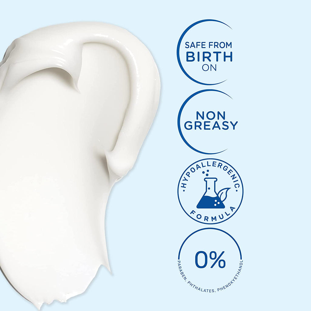Informational image listing the natural ingredients of Mustela Hydra Bebe Facial Cream