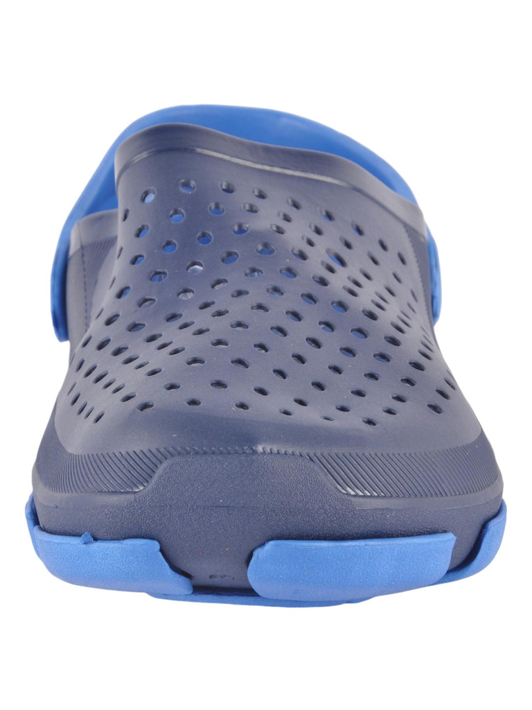 Navy Blue Ventilated Slip-On Clogs For Boys  close up view