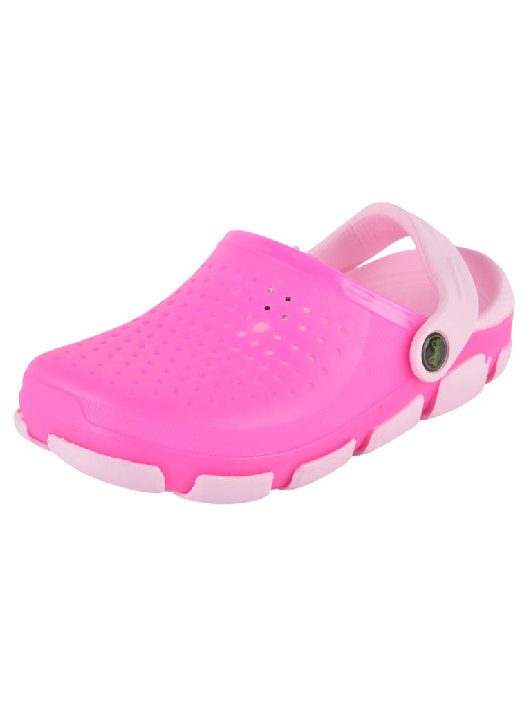 Pink Slip-On Ventilated Clogs For Girls angle view