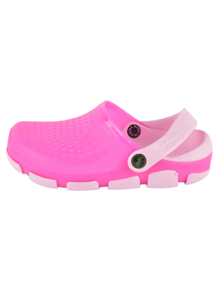 Pink Slip-On Ventilated Clogs For Girls side view