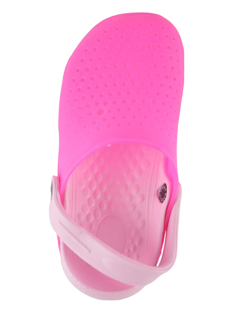 Pink Slip-On Ventilated Clogs For Girls top view