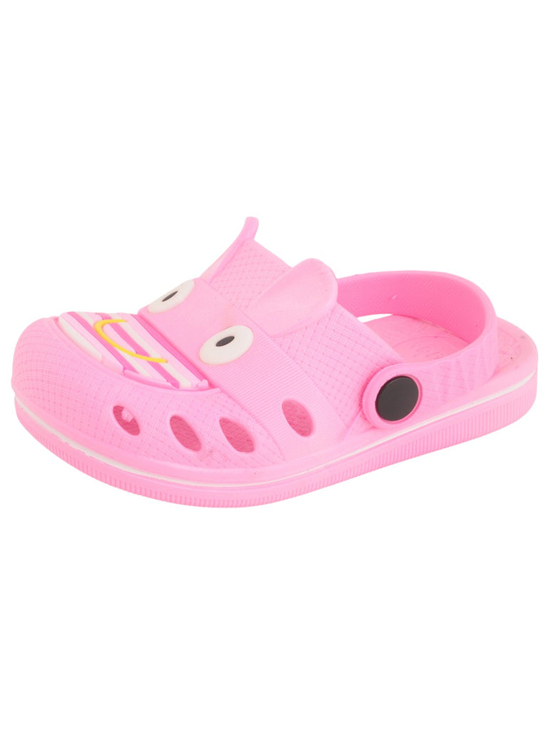 Pink Smiley Face Clogs for Clogs– Fun and Comfortable Slip angle view