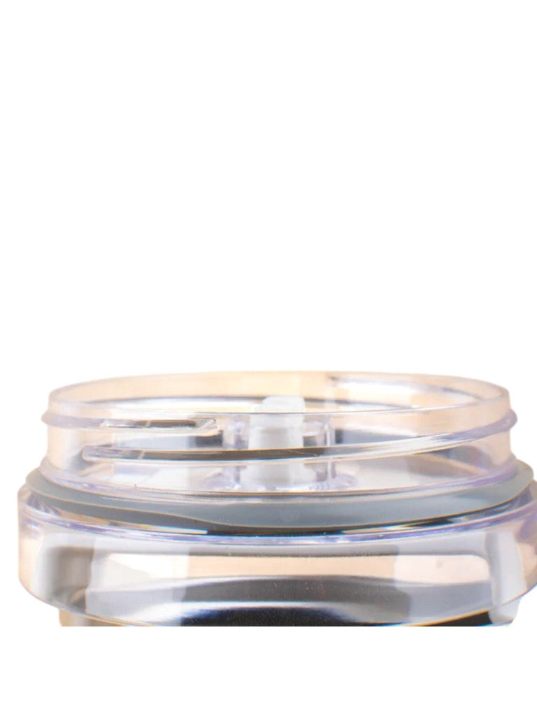 Stainless Steel Tumbler with Handle and Straw Lid – 1225ml- Black-Close up view