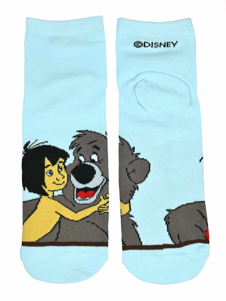 Yellow Bee Boy's Disney Jungle Book Mowgli Design Cotton Socks - Blue