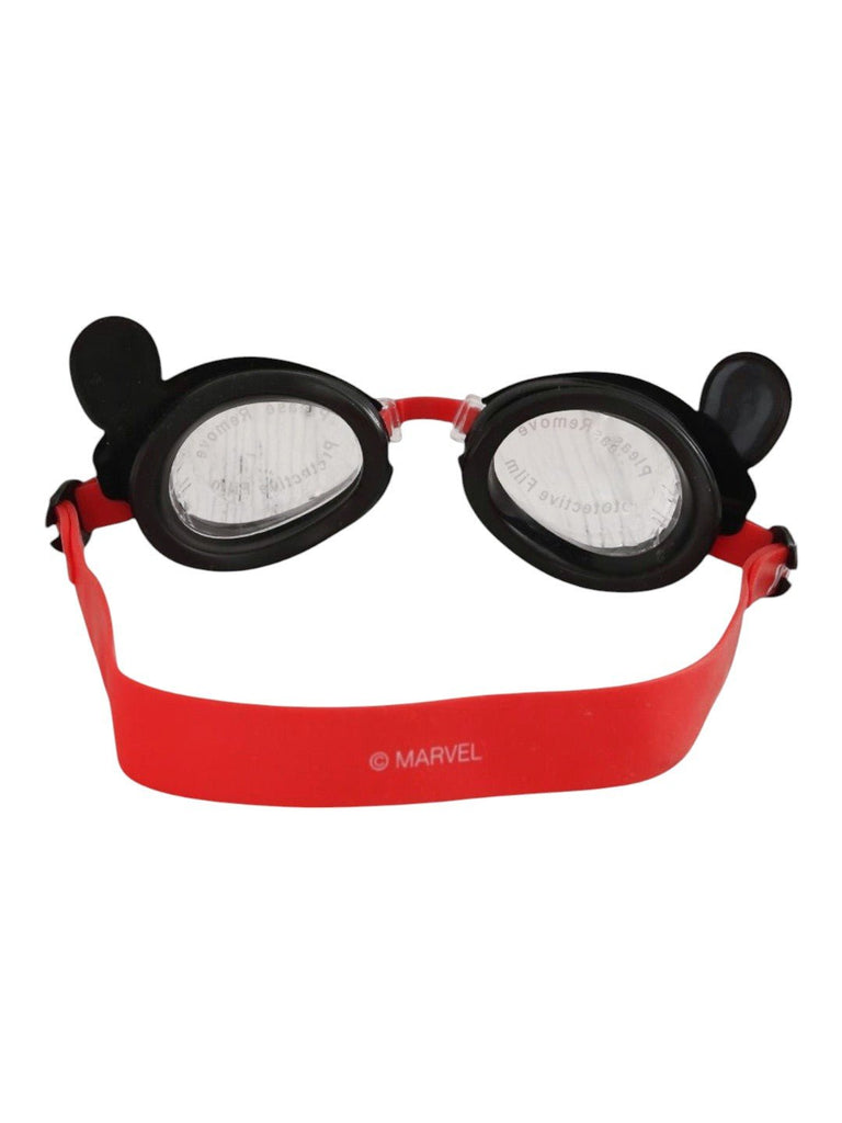 Yellow Bee Boy's Marvel Spider-Man Swimming Goggles with 3D Web Eye Design- Red-Back View