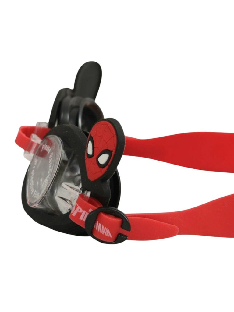 Yellow Bee Boy's Marvel Spider-Man Swimming Goggles with 3D Web Eye Design- Red-Side -view