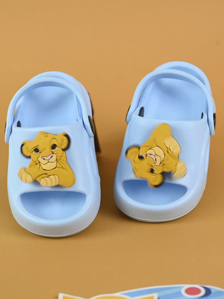 Yellow Bee Boys’ Disney The Lion King Simba Rotating Charm Sandals- Blue-Gif