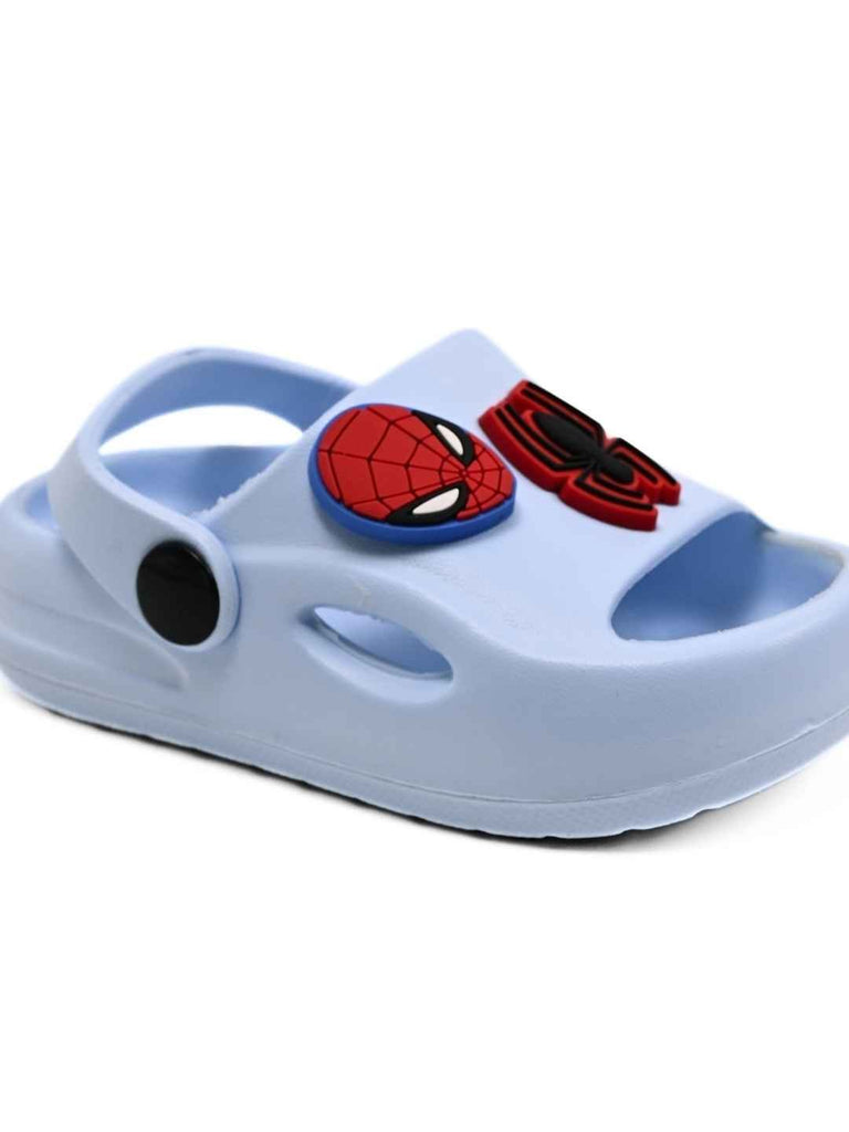Yellow_Bee_Boys_Marvel_Spider_Man_EVA_Sandals_with_3D_Web_Slinging_Charms_Blue_-_Angle_View
