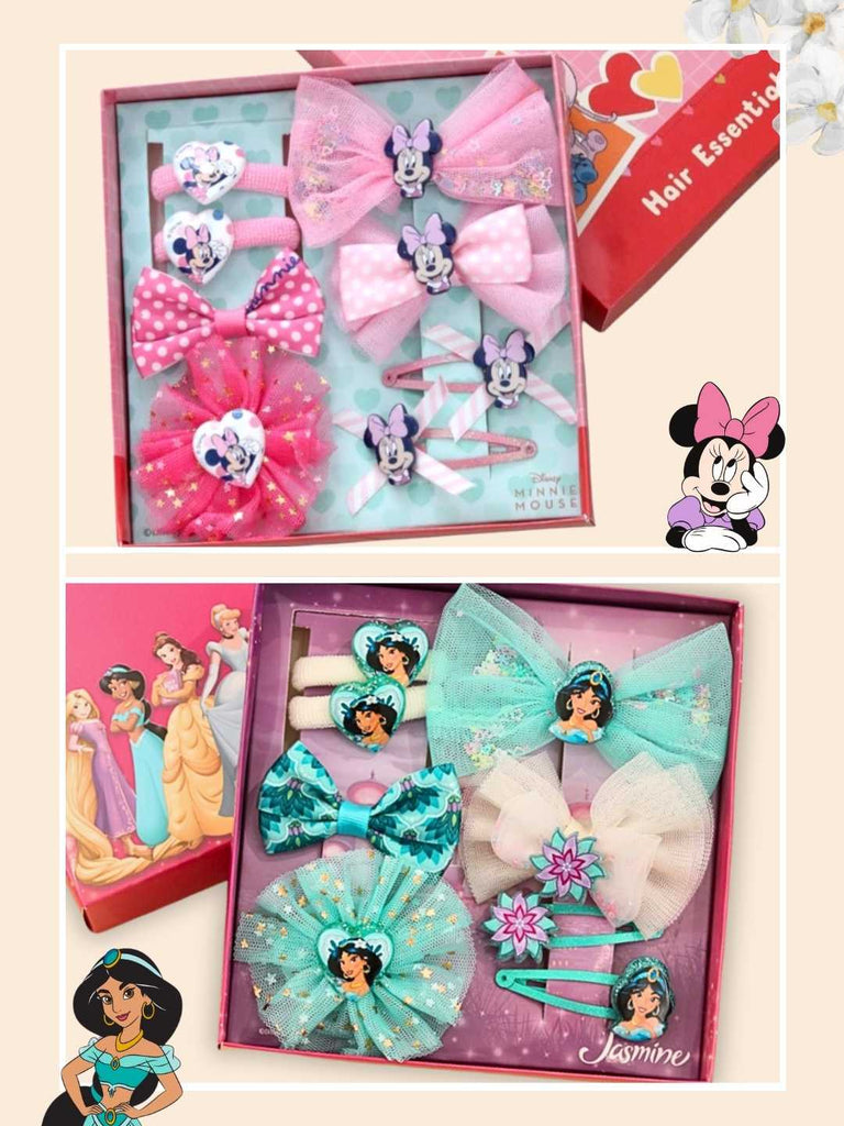 Yellow Bee Girl's Disney Minnie Mouse & Princess Jasmine Hair Accessory Gift Set- 16 Pieces-Creative View