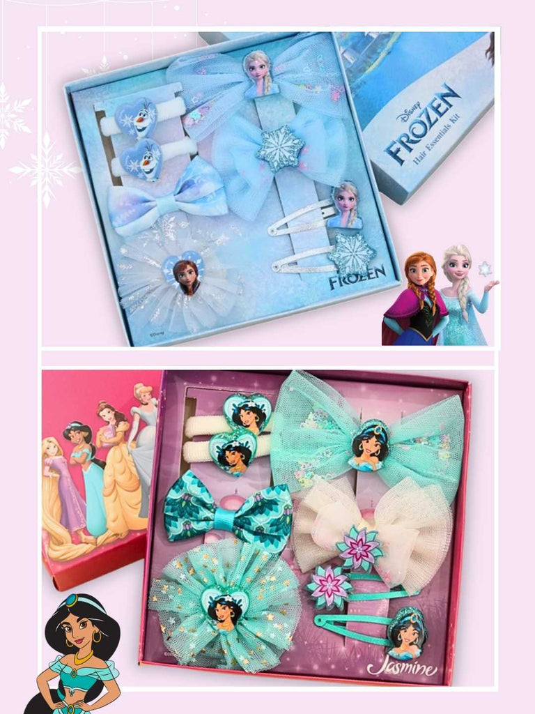 Yellow Bee Girl's Frozen Elsa & Princess Jasmine Hair Accessory Gift Set –16 Pieces-Creative View