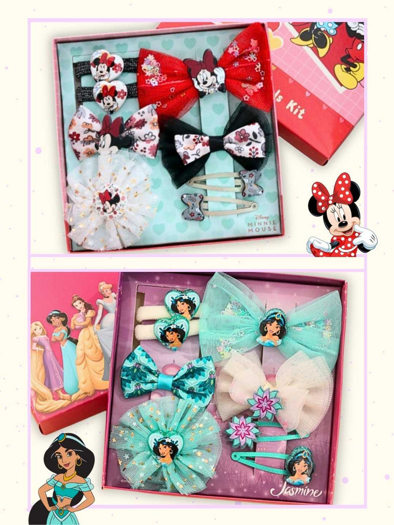 Yellow Bee Girl's Princess Jasmine & Minnie Mouse Hair Accessory Gift Set- 16 Pieces-Creative View