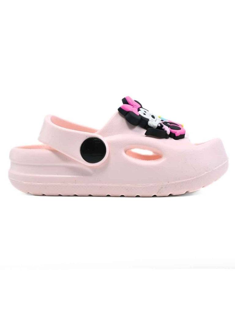 Yellow Bee Girls’ Disney Minnie & Daisy Sandals with Gem & Heart Charms-Pink-Side View