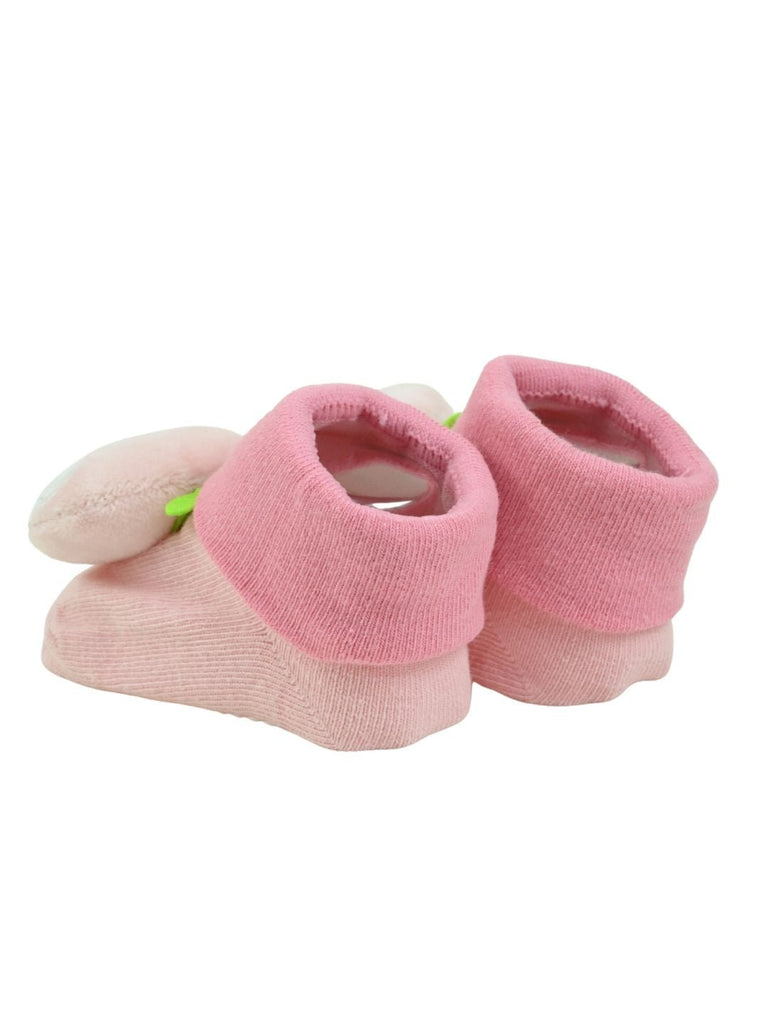 Adorable Pink Penguin Face Baby Doll Head Socks for Girls – Pink - Back View
