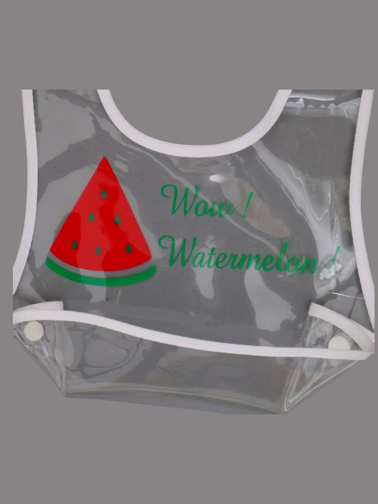 ClearWaterproofBabyBibwithWatermelonPrintandCatchPocket_WowWatermelonDesignDetailedView