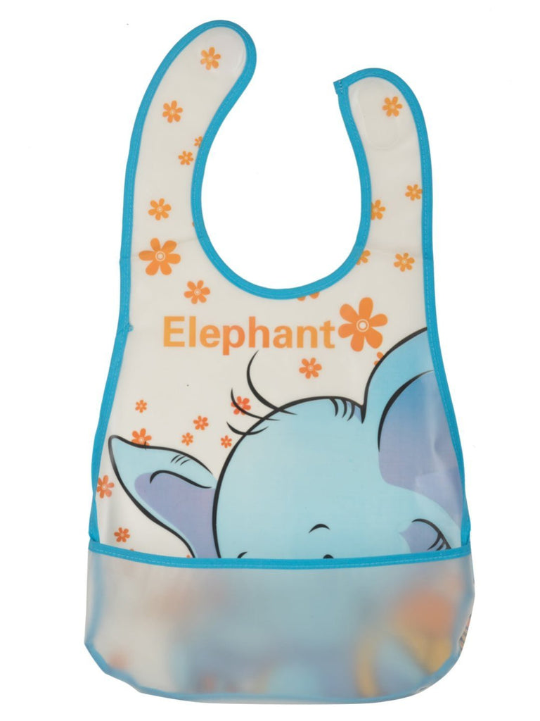 Baby_Bib_with_Adorable_Elephant_and_Flower_Design_Waterproof_and_Easy_to_Clean_Front_View_With_Pocket