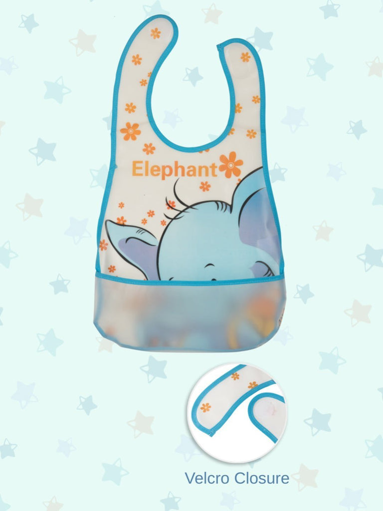 Baby_Bib_with_Adorable_Elephant_and_Flower_Design_Waterproof_and_Easy_to_Clean_Close_Infographic_View