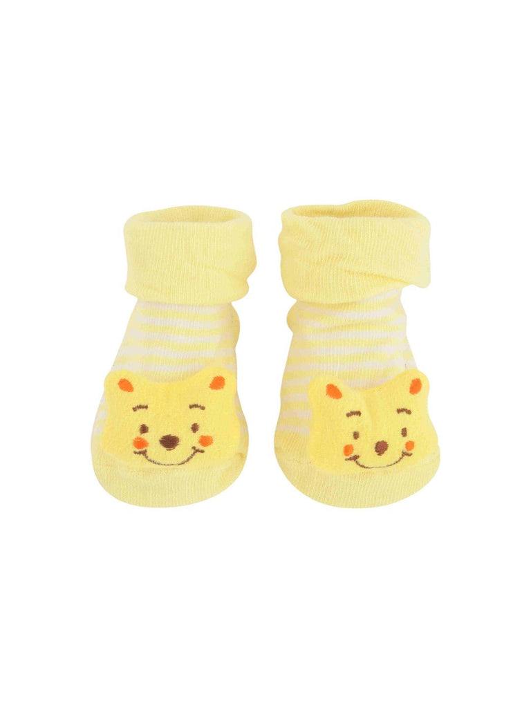 Front view of Adorable Baby Socks with Smiling Bear Design – Soft and Cozy by Yellow Bee