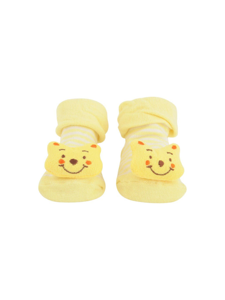 Upper view of Adorable Baby Socks with Smiling Bear Design – Soft and Cozy by Yellow Bee