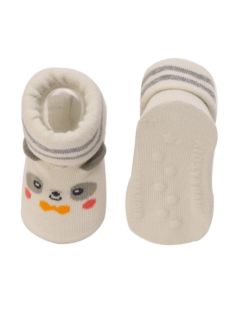 AdorableBearBabySockswithStripesFroneAndBackView