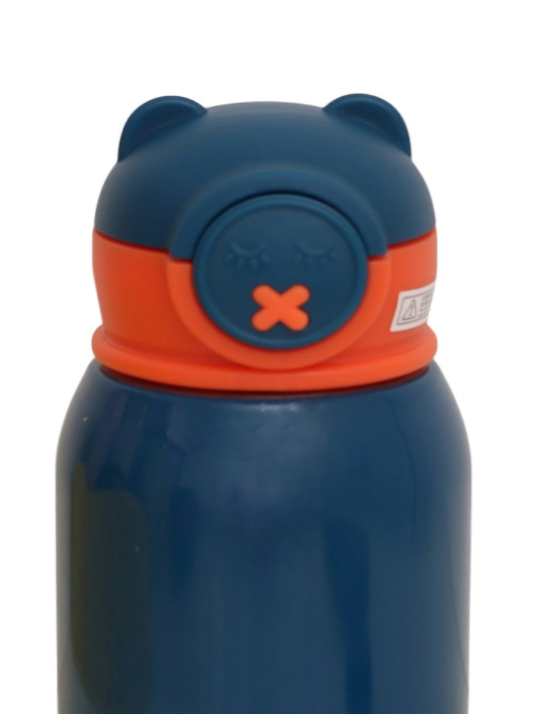 Adorable Bear-Themed Kid's Insulated Stainless Steel Water Bottle Flask-Top View