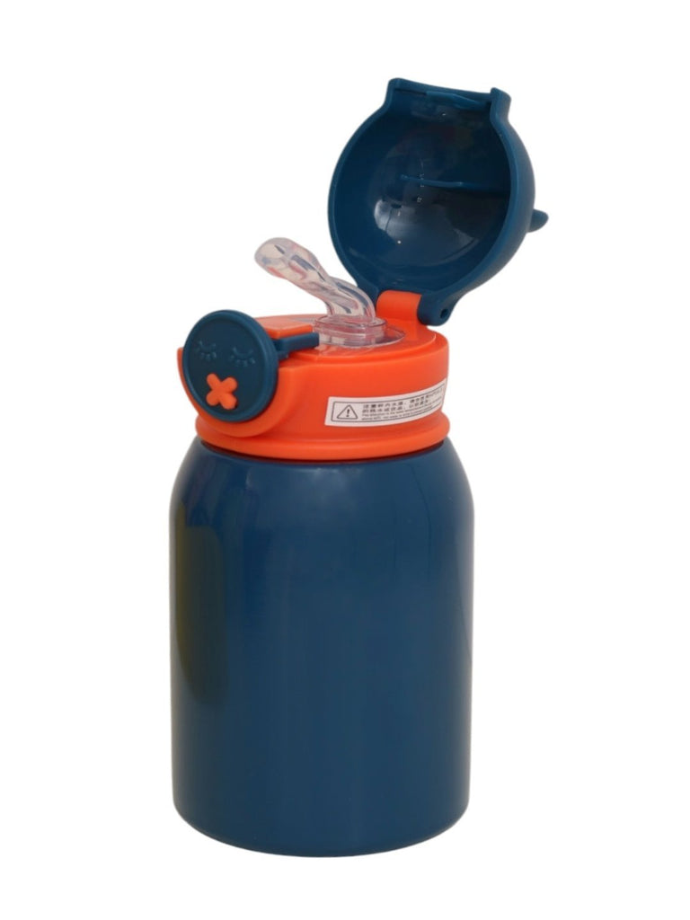 Adorable Bear-Themed Kid's Insulated Stainless Steel Water Bottle Flask-lid view