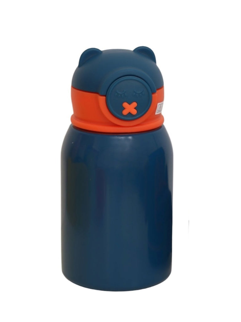 Adorable Bear-Themed Kid's Insulated Stainless Steel Water Bottle Flask- front view