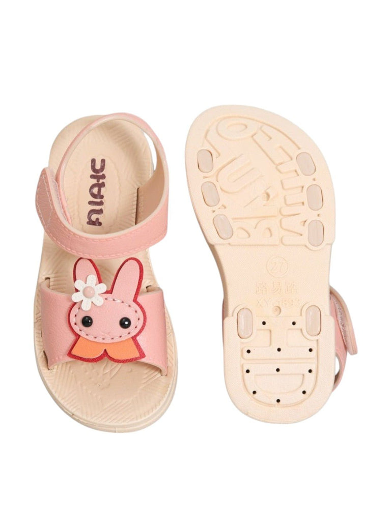 Adorable Bunny Detail Sandals-front & back view