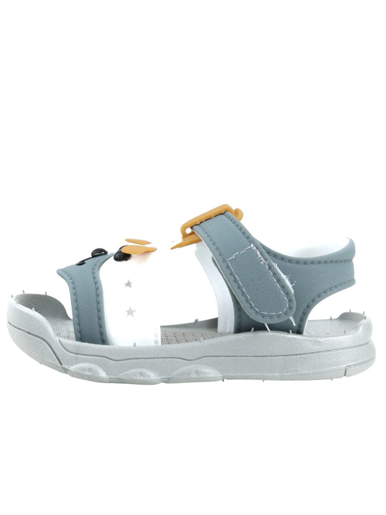 Adorable Grey Puppy Sandals for Boys-Side View