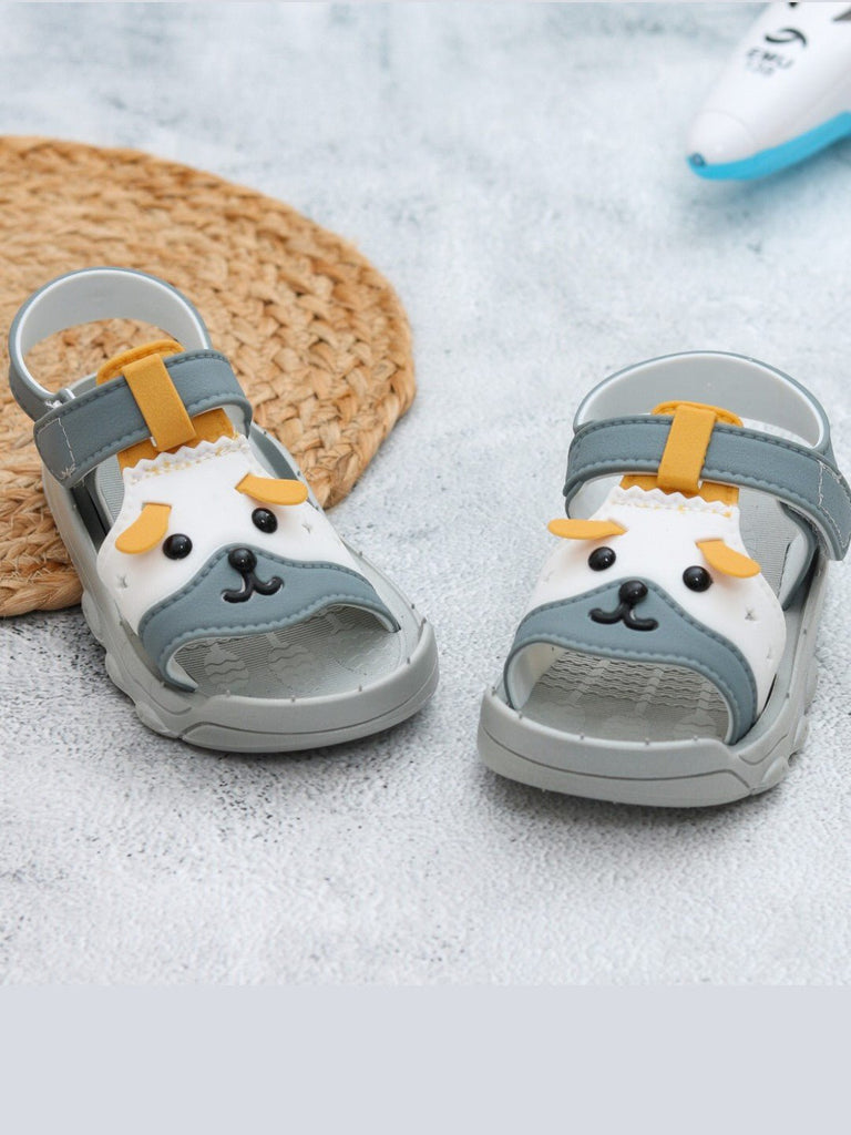 Adorable Grey Puppy Sandals for Boys