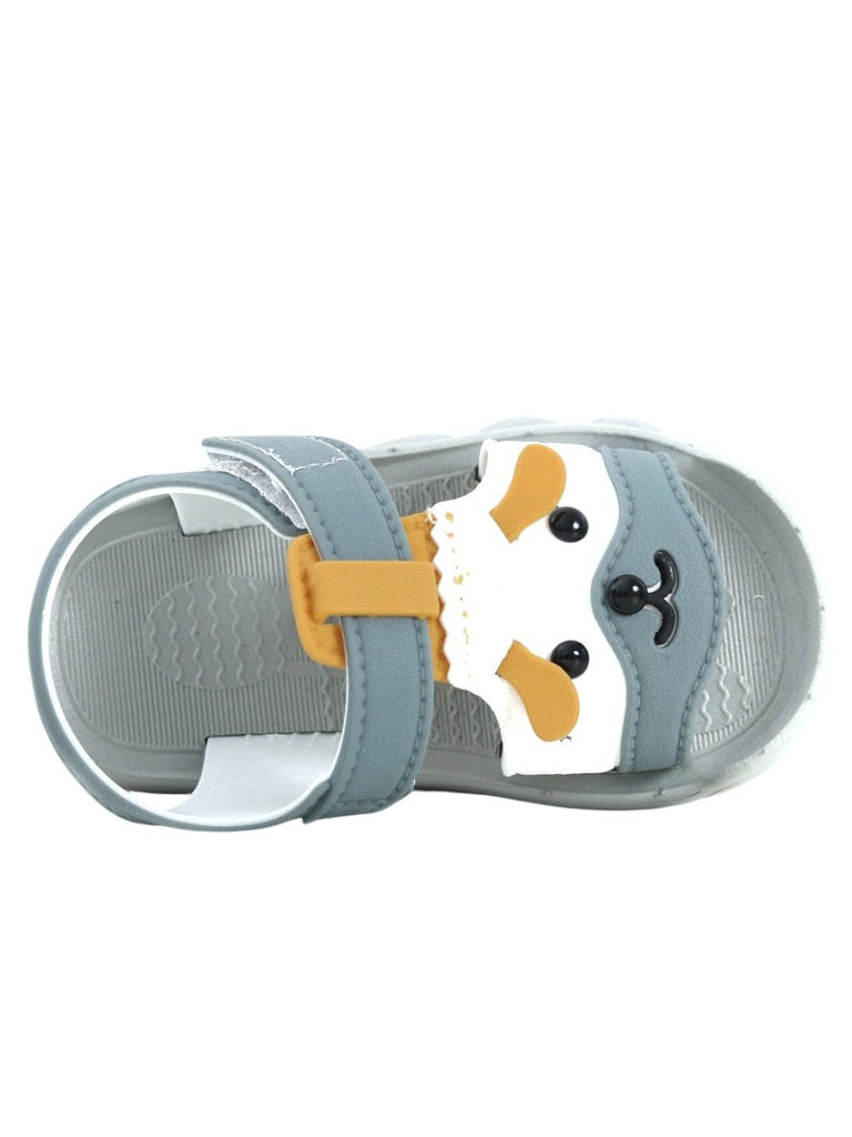 Adorable Grey Puppy Sandals for Boys-Top View