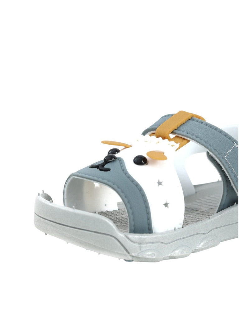 Adorable Grey Puppy Sandals for Boys-Close up view