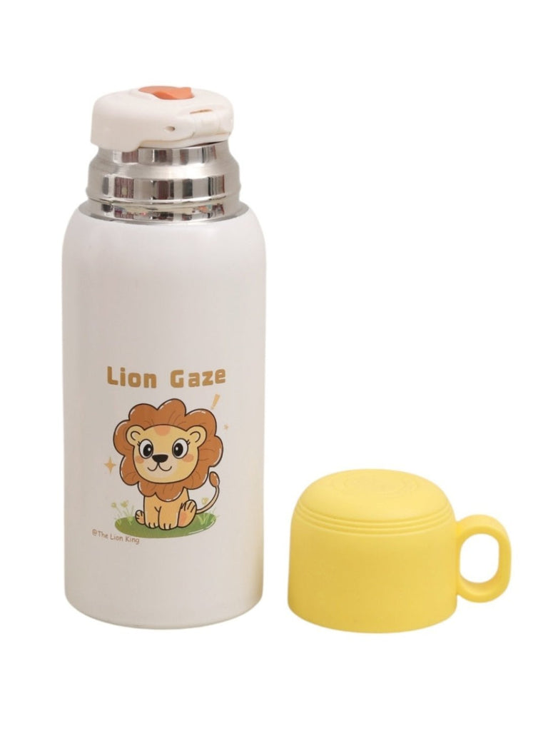 dorable Lion Kid's Insulated Hot & Cold Stainless Steel Water Bottle Flask- 550 ML- showing lid view