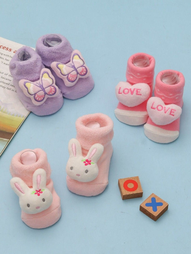 YellowBeeCottonSweetLove_Bunny_andButterflyRattleSocksComboforGirls-CreativeView