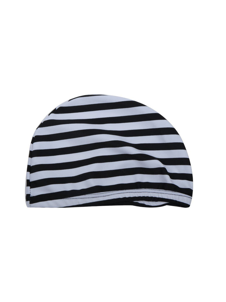Adorable Penguin-Themed Swimsuit with Striped Design and Cap For Girls- Cap View