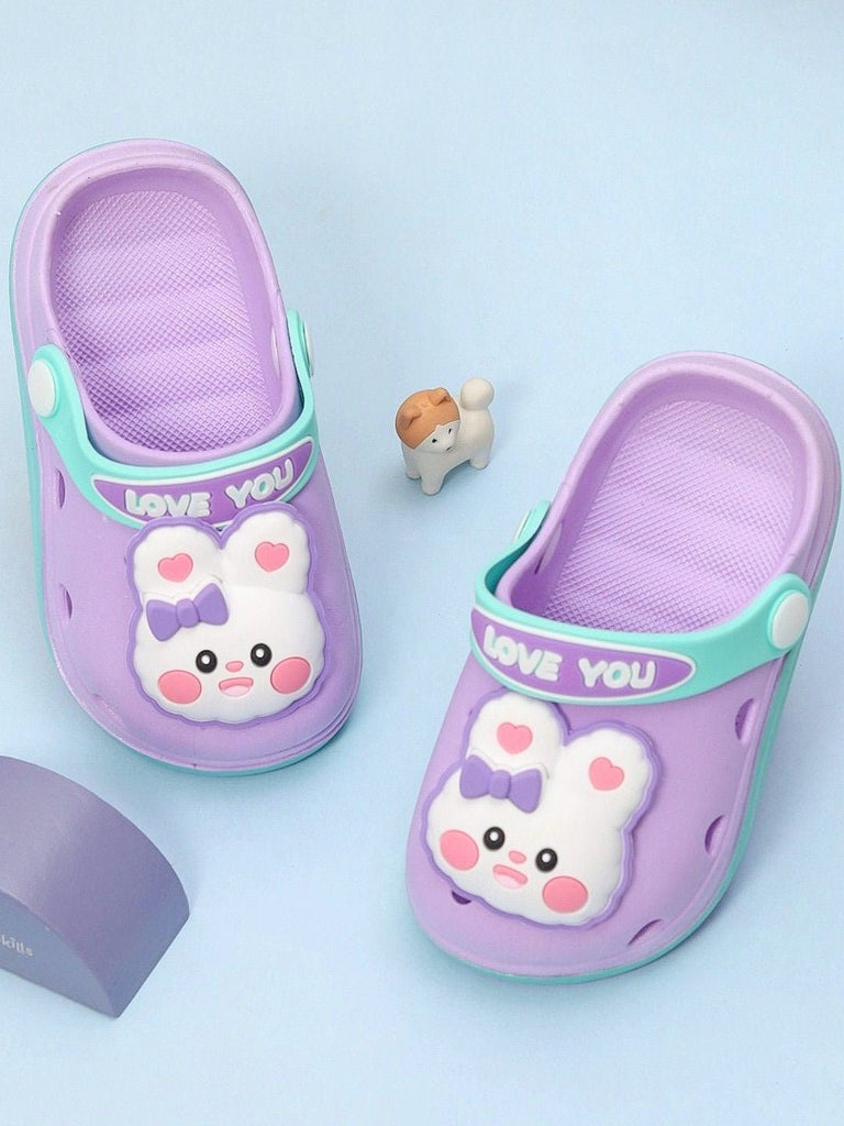  Creative display of Adorable Purple Cute Bunny Design Girls' Clogs