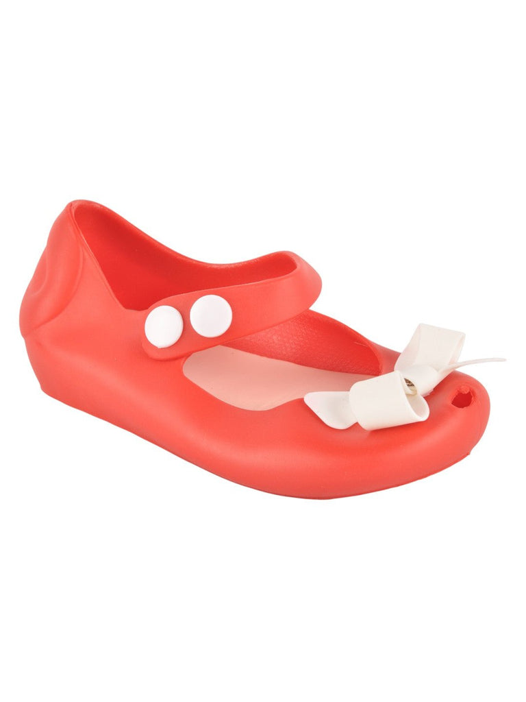 Adorable Red Bow Accent Mary Jane Sandals for Girls - angle View