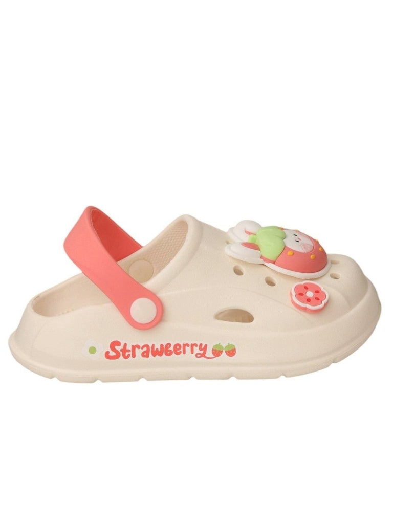 Yellow Bee Adorable Strawberry Bunny Clogs for Girls - Side View