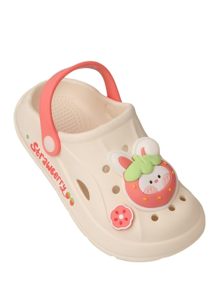  Yellow Bee Adorable Strawberry Bunny Clogs for Girls - Side Angle View