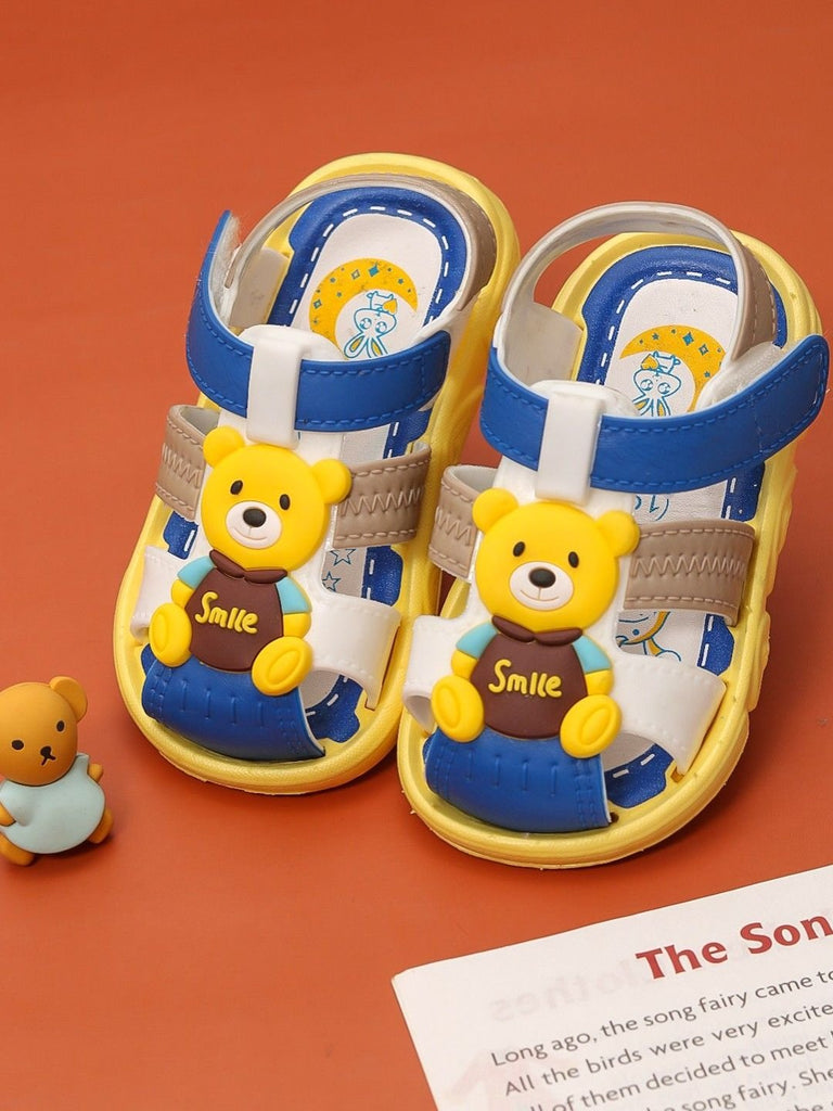 Yellow Bee Adorable Teddy Bear Smile Sandals For Boys - Creative Display