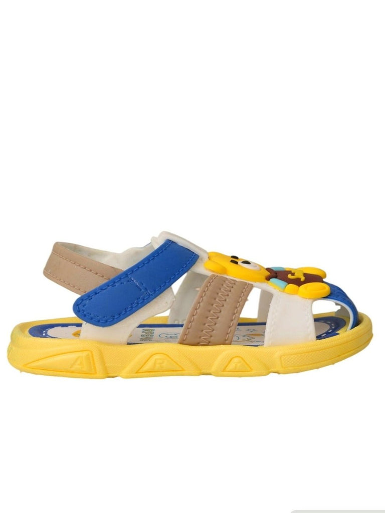 Side view of Yellow Bee Adorable Teddy Bear Smile Sandals For Boys