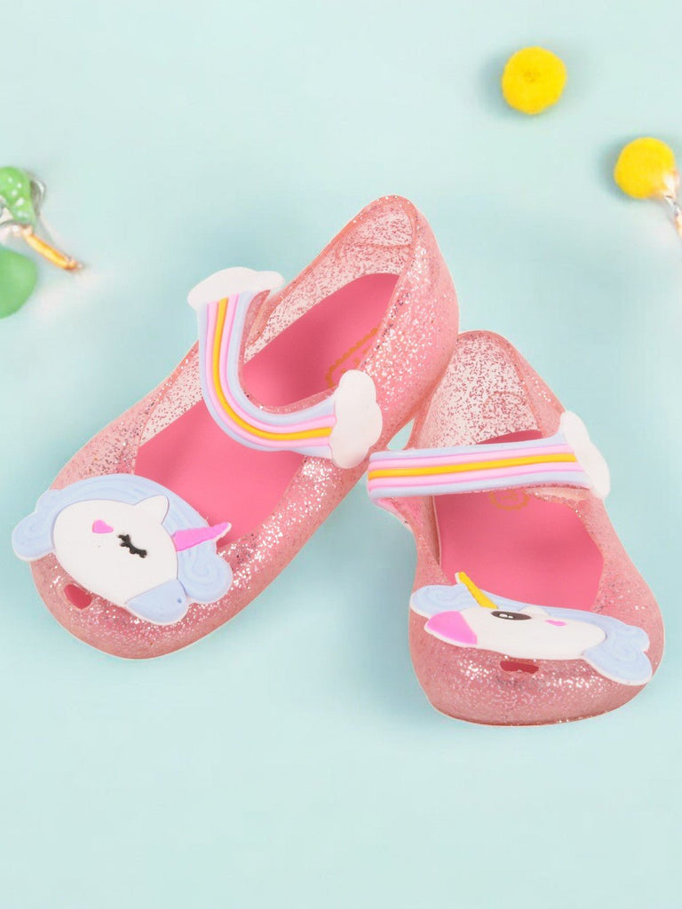 Adorable Unicorn Mary Jane Shoes with Rainbow Strap-Creative-View