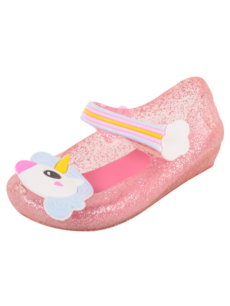 Adorable Unicorn Mary Jane Shoes with Rainbow Strap-Angle-View