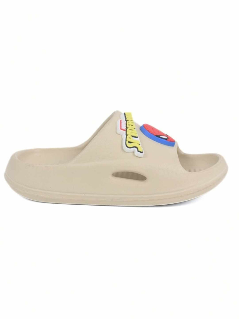 Adventurous Marvel Spider Man Cartoon Slides for Boys Beige - Side View